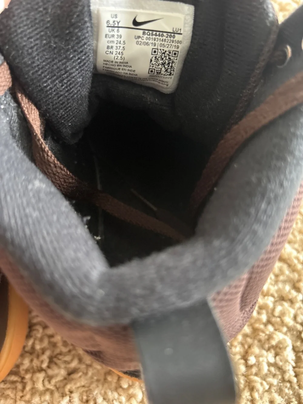 Nike very gently